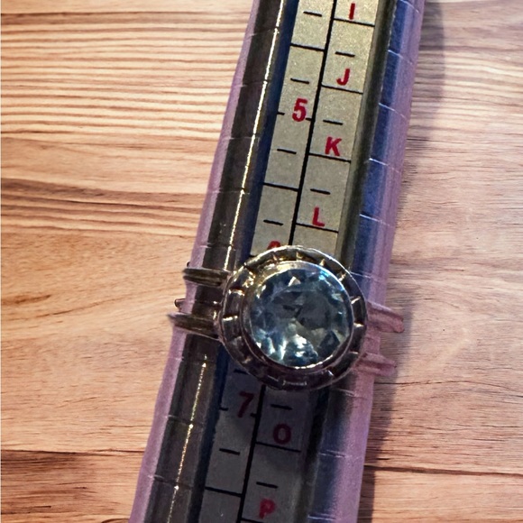 Solid Sterling Silver Aquamarine  Ring - Picture 4 of 10